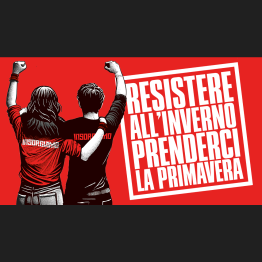 'We Rise Up' banner